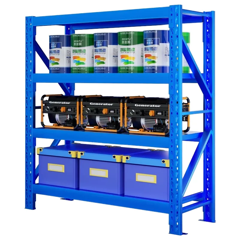 High Quality Durable Boltless Adjustable Warehouse Medium Duty Industrial Metal Shelving Q235 Steel Shelves 2000*400*2000+1200mm+300kg