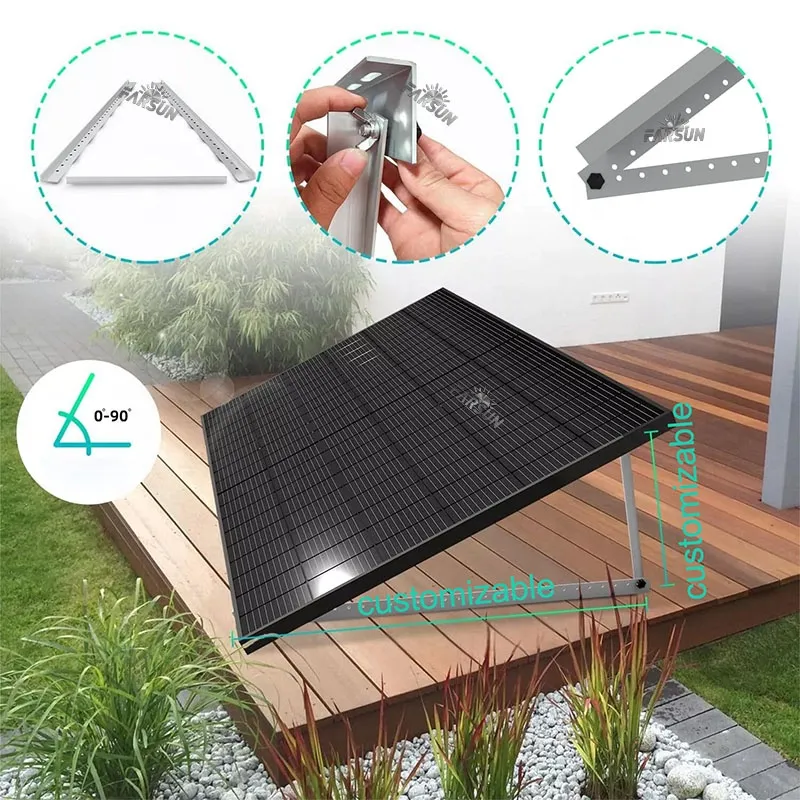 FarSun RV Camping Solution Solar Triangle Photovoltaics Structure 10-15 / 15-30 / 30-60+Al6005-T5 & SUS304+Ground Mounting