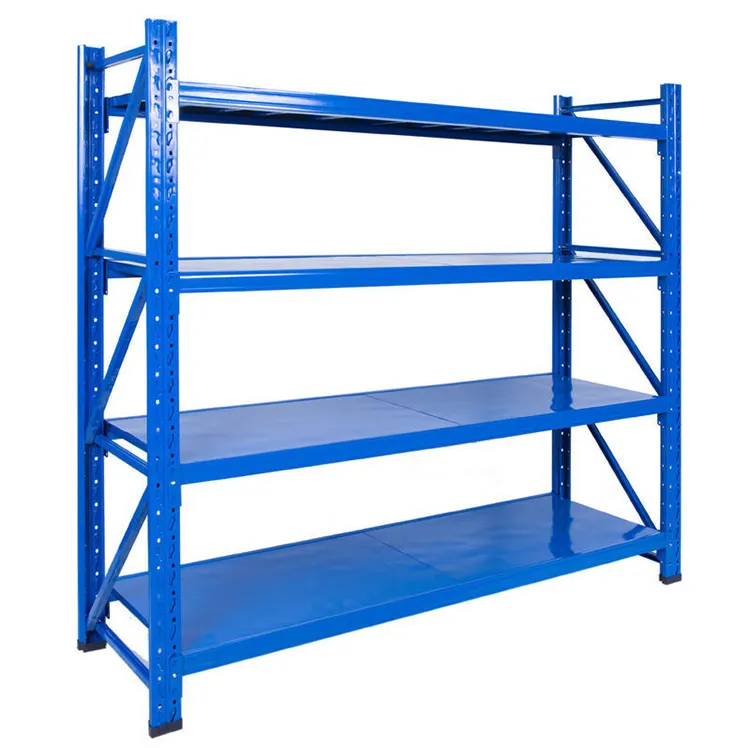 Medium Boltless Racking Warehouse Metal Racking 4 Tiers Adjustable Size Storage Racking and Unit Warehouse Storage