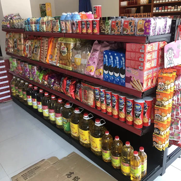 Custom Retail Store Shelf Supermarket Shelving Display Shelves for Retail Store RACK SUPERMARKET Market Shelf Black/white/gray/wood grain/yellow/blue/red/or customized colors+W900/1200*D250/300/350/400/450/500*H1300/1600/1900/2200m+ODM