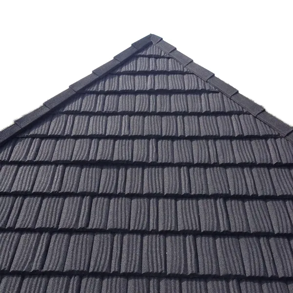 CE Certified Building Materials Modern Fiberglass Metal Roof Shingles Waterproof Stone Coated Gray Tiles for Hotel Villa Temple Gray+0.25 mm
