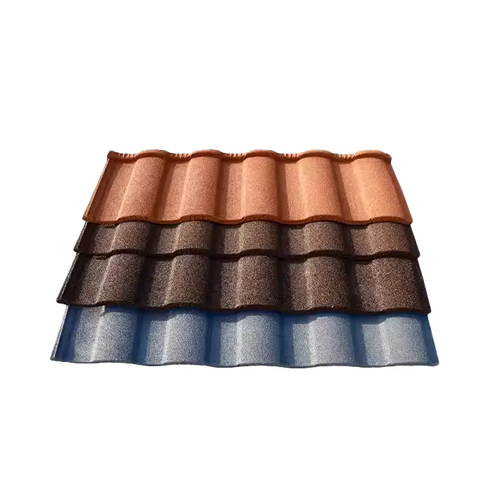 Modern Designed Traditional Long Span Building Materials Corrugated Shaped Stone Coated Metal Roof Tiles for Roof Shingles Multi-Color+0.18mm