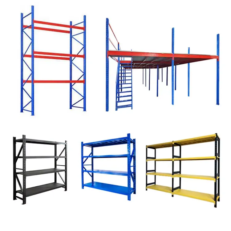 System Warehouse Rack Storage Shelves Heavy Duty Adjustable Single-Sided Metal Shelves for Warehouse Storage