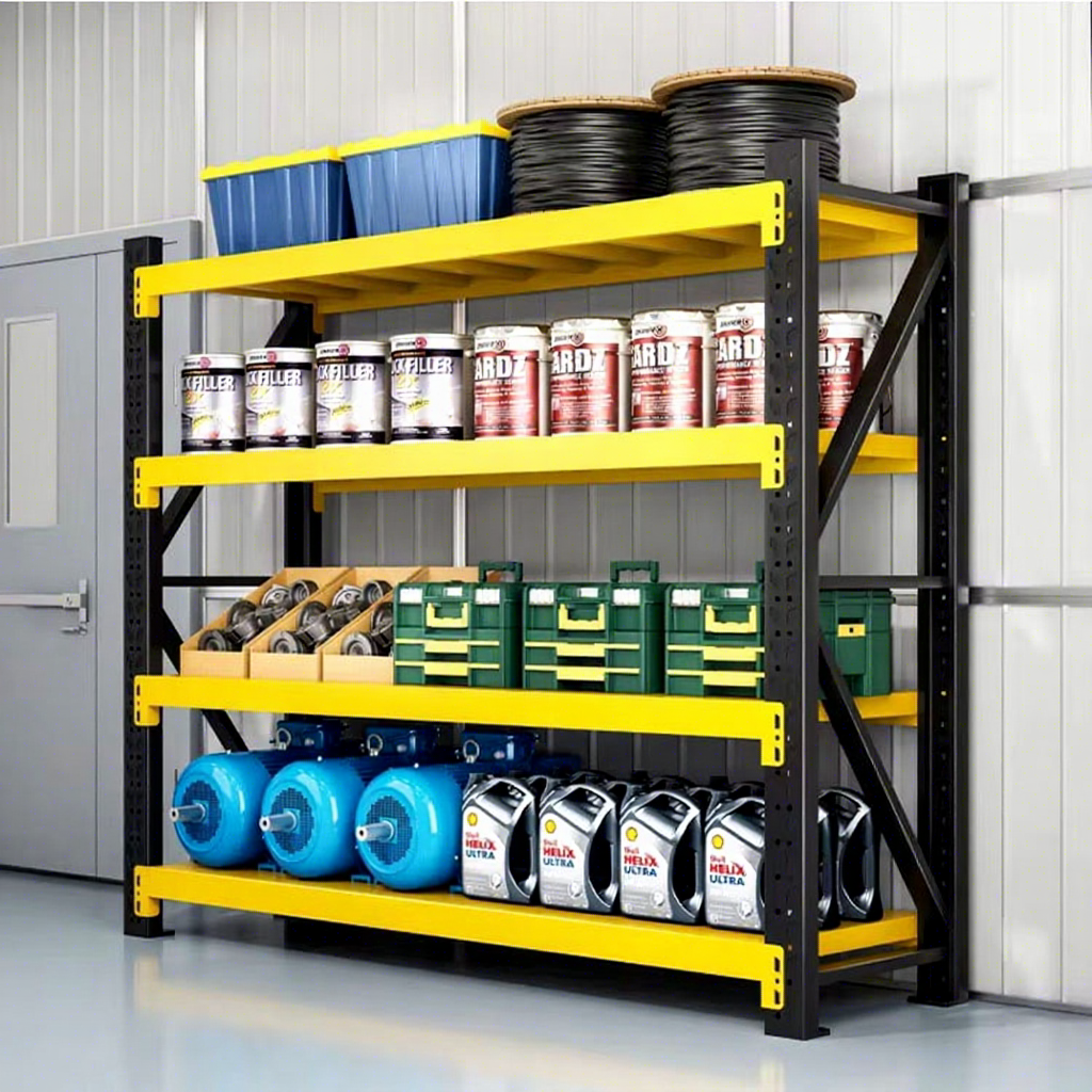 Wholesale Stacking Racks Thickened Metal Powder Coating Process Anti-corrosion Thickened Steel Beam Type Shelves