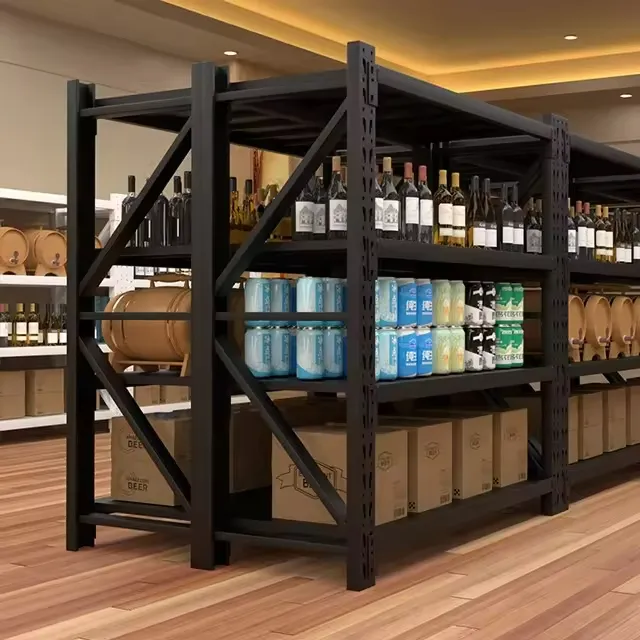 Warehouse Shelving Durable Steel Storage Racks Powder-Coated Shelving Units Suitable for Logistics Garages Factory Storage