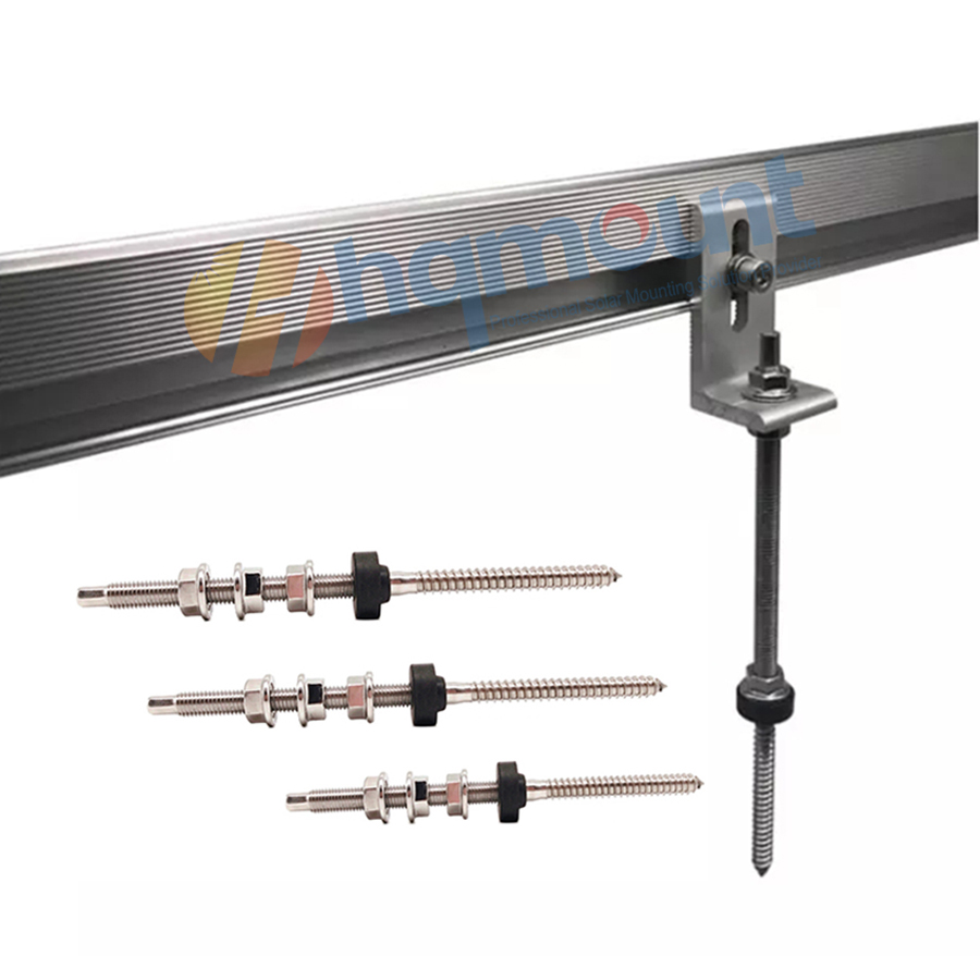 Steel Stainless Bolts Screw Customized Fastening Nuts M10 Solar Tin Tile Roof Track Fix Stud Hanger Bolts for Roof Mounting