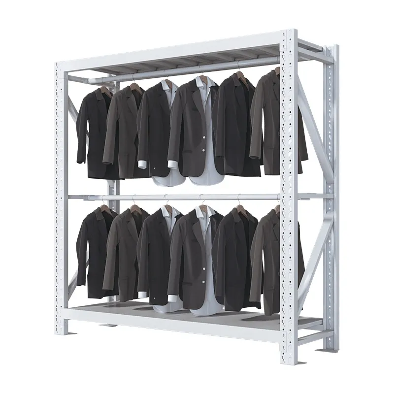 High-Hanging Clothing Store Warehouse Powder Coating Process Floor-Mounted Mobile Cold-Rolled Steel Multi-Tier Shelving Add layer+1200mm+100kg