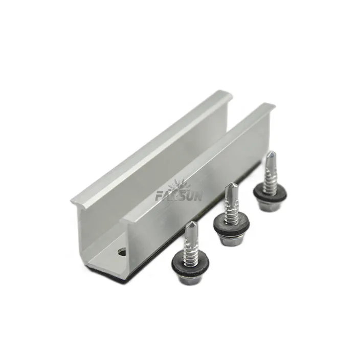 FarSun Trapezoidal Metal Roof Solar Aluminum Mini Rail Solar Mounting Rail Roof Mounting+0-45°+AL6005-T5&SUS410