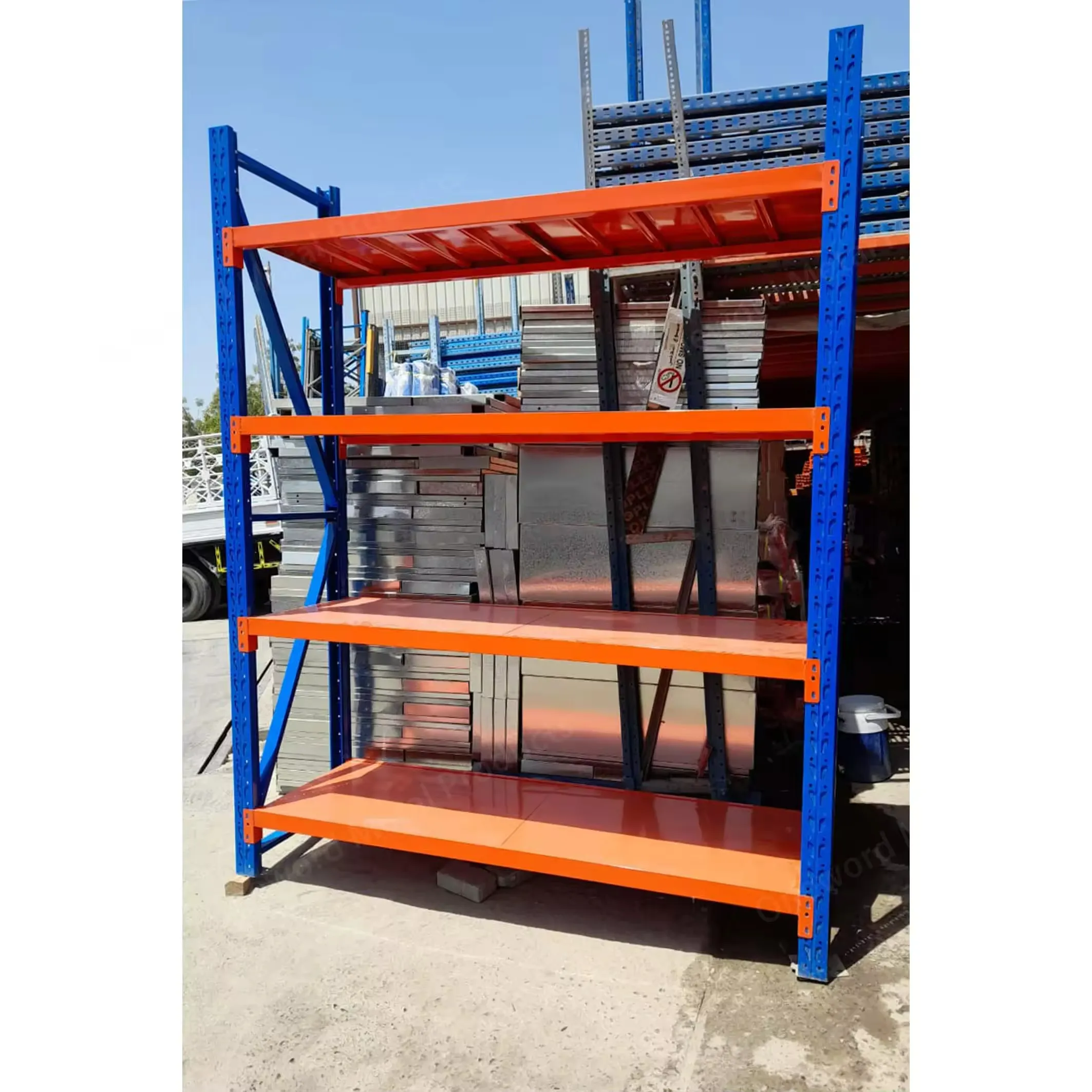 Factory Price Medium Duty Adjustable Storage Supermarket Shelves 200-500KG 4 Layers Warehouse Metal Storage Racks Shelving Units