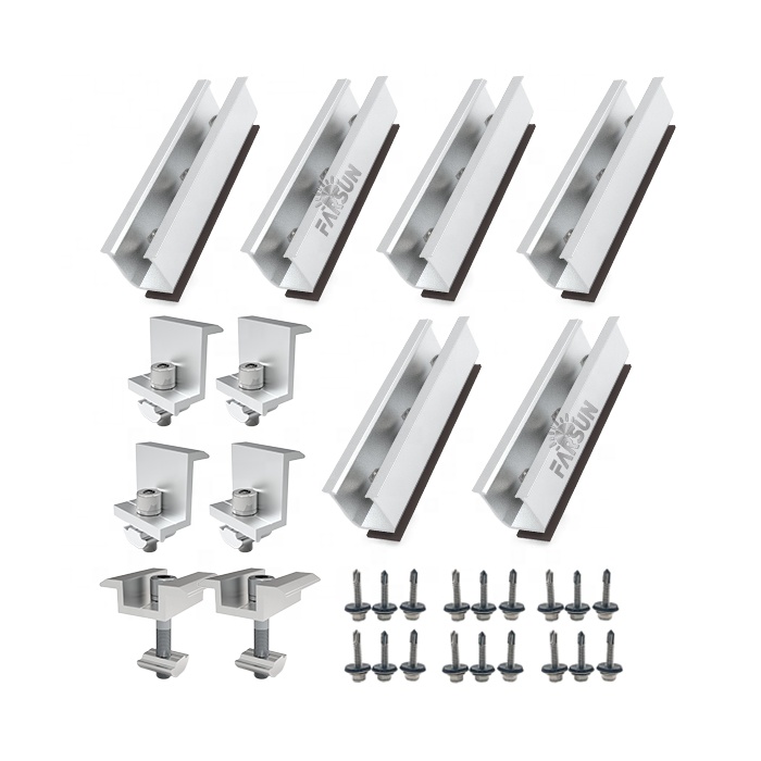 FarSun Trapezoidal Solar Rail System Solar Panel Mini Rail Mounting Kit