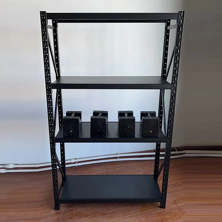 Light Shelf 4 Layer Metal Storage Rack Commercial Warehouse Storage Rack Adjustable Double-sided Metal Shelves Add layer+1200mm+100kg