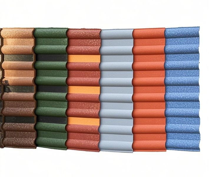 Roofing Building Materials Stone Granule Coating Metal Roof Tiles for Villa