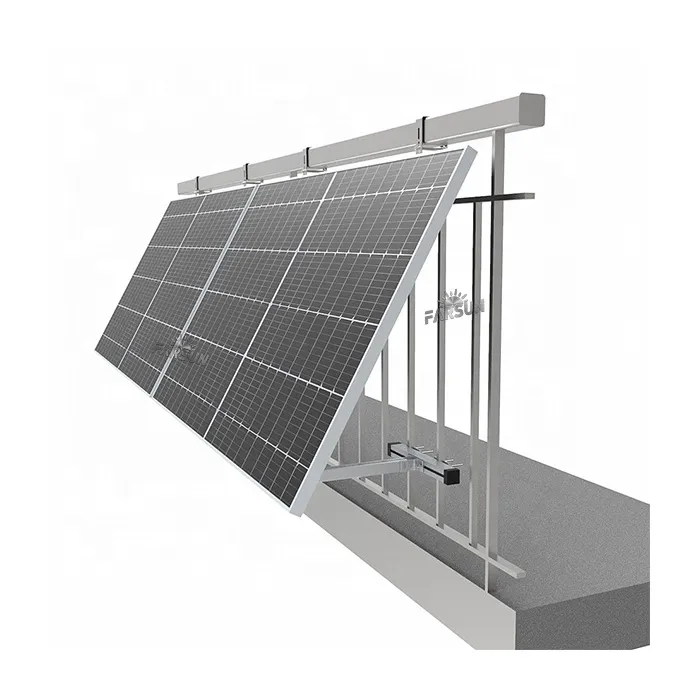 FarSun Adjustable Angle Solar Module Holder Hook Balcony Mount Veranda Brackets 0-45 Degree Adjustable+Al6005-T5 & SUS304+BIPV Mounting