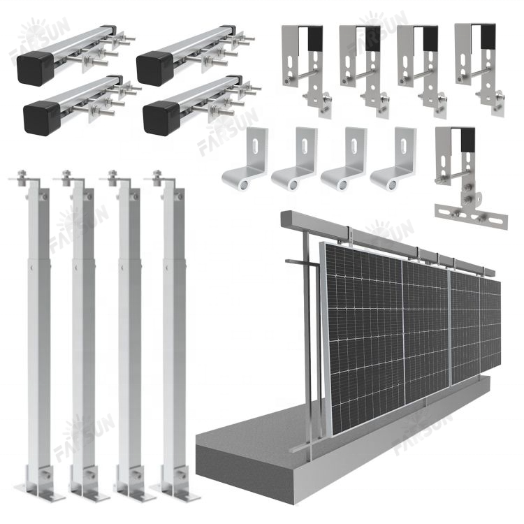 FarSun Adjustable Angle Solar Mounting Balcony Solar Kit Solar System Balcony Railing