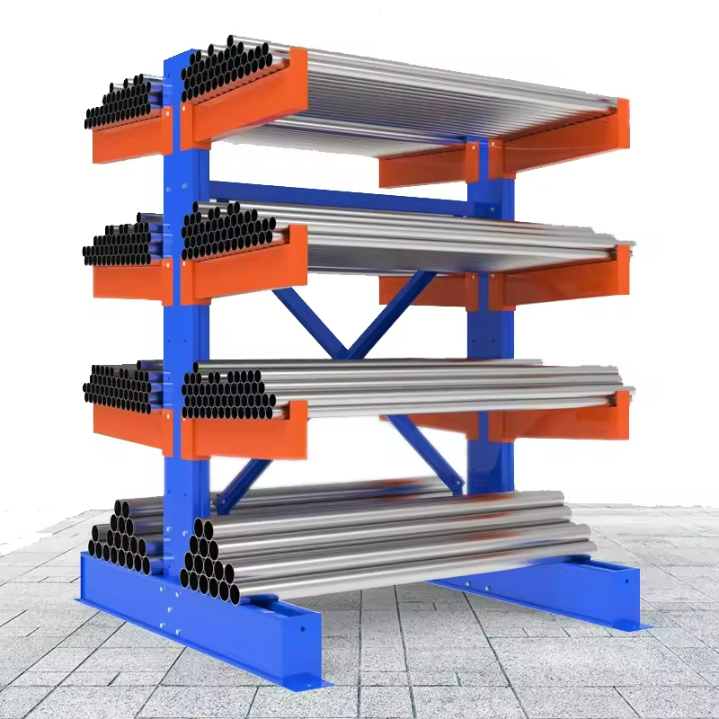 Adjustable Corrosion Protection Steel Pipe Storage Shelf Custom Warehouse Cantilever Rack System