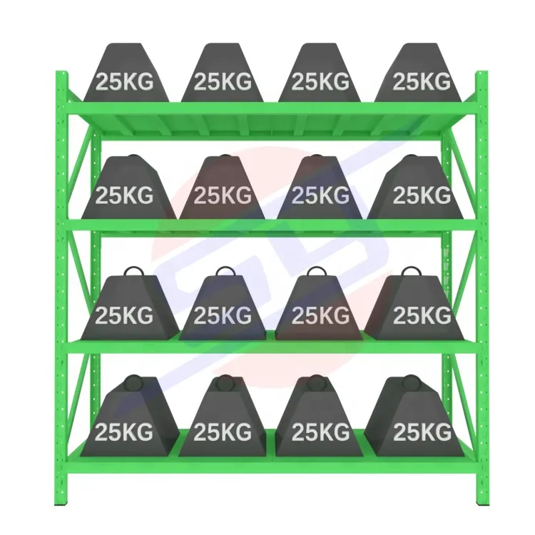 Custom Light Duty Shelving 25-300Kg Layer Garage Black 4 Tier Warehouse Storage Metal Stacking Shelf Rack Unit for Warehouse 100KG W1200*D400*H2000*4layer+Adjustable+100kg