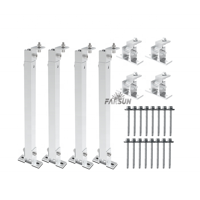 FarSun Adjustable Aluminum Solar Mounting System Tilt Bracket Rear and Front Leg for Framed PV Modules