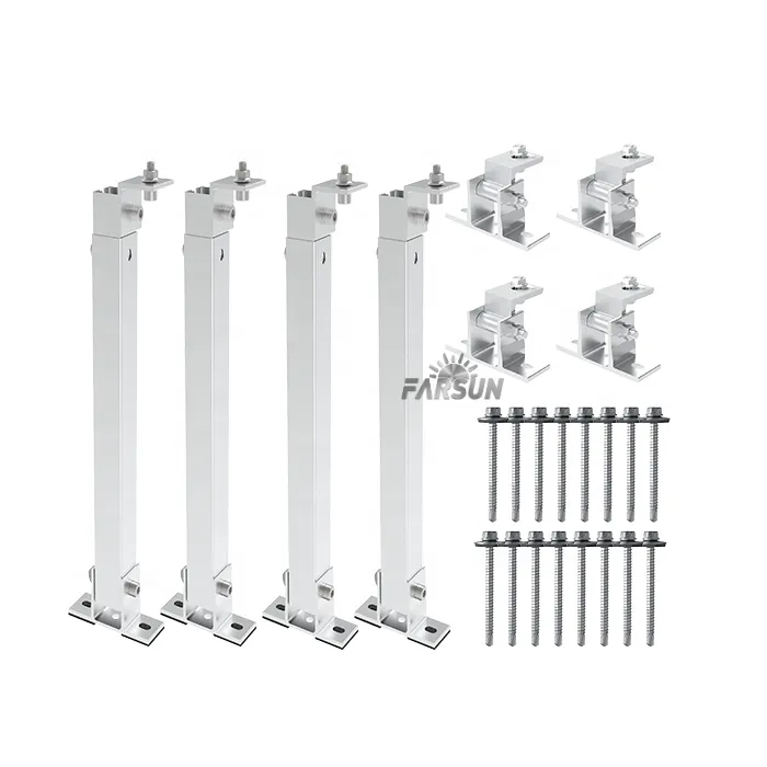 FarSun Adjustable Aluminum Solar Mounting System Tilt Bracket Rear and Front Leg for Framed PV Modules