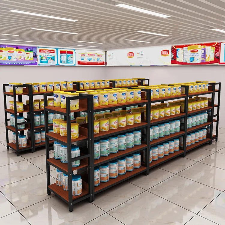 Supermarket Display Stands Cold Rolled Steel Light Duty Freestanding Shelving Racks 60-150 KG Capacity Retail Storage Cabinets 1-5 Layers+10-50 kg+Black/white/gray/wood grain/yellow/blue/red etc.+W900/1200*D250/300/350/400/450/500*H1300/1600/1900/2200mm+ODM
