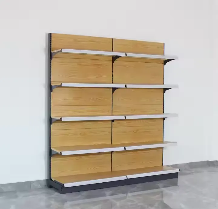 Customized Supermarket Shelving Single Side Display Racks Retail Store Shelving Display Rack Supermarket Shelf white+custom+ODM