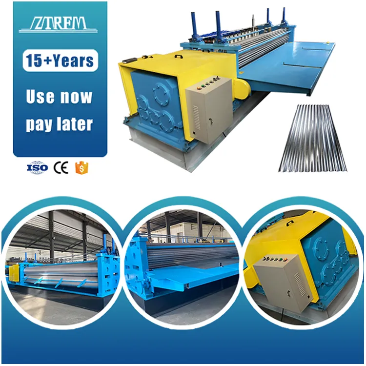 ZTRFM Product Manufacturer Corrugated Barrel Iron Roof Sheet Making Machine Barrel Corrugated Machine 7.5 KW
