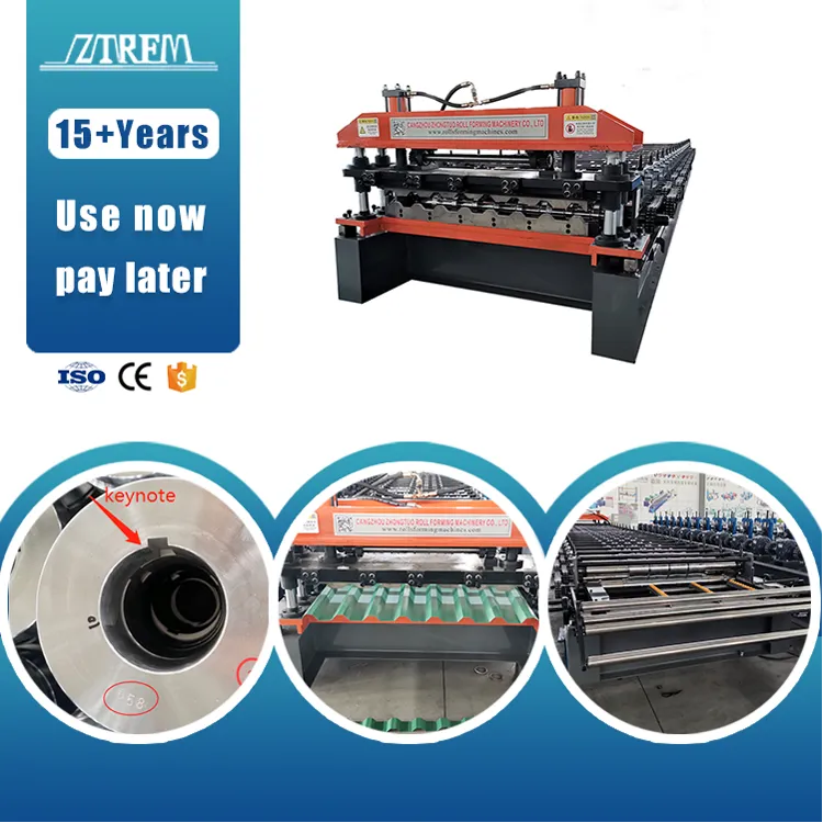 Trapezoidal Sheet Roll Forming Machine High Rib Roofing Panel Roll Forming Machine Trapezoidal Roofing Roll Forming Machine 5.5 KW