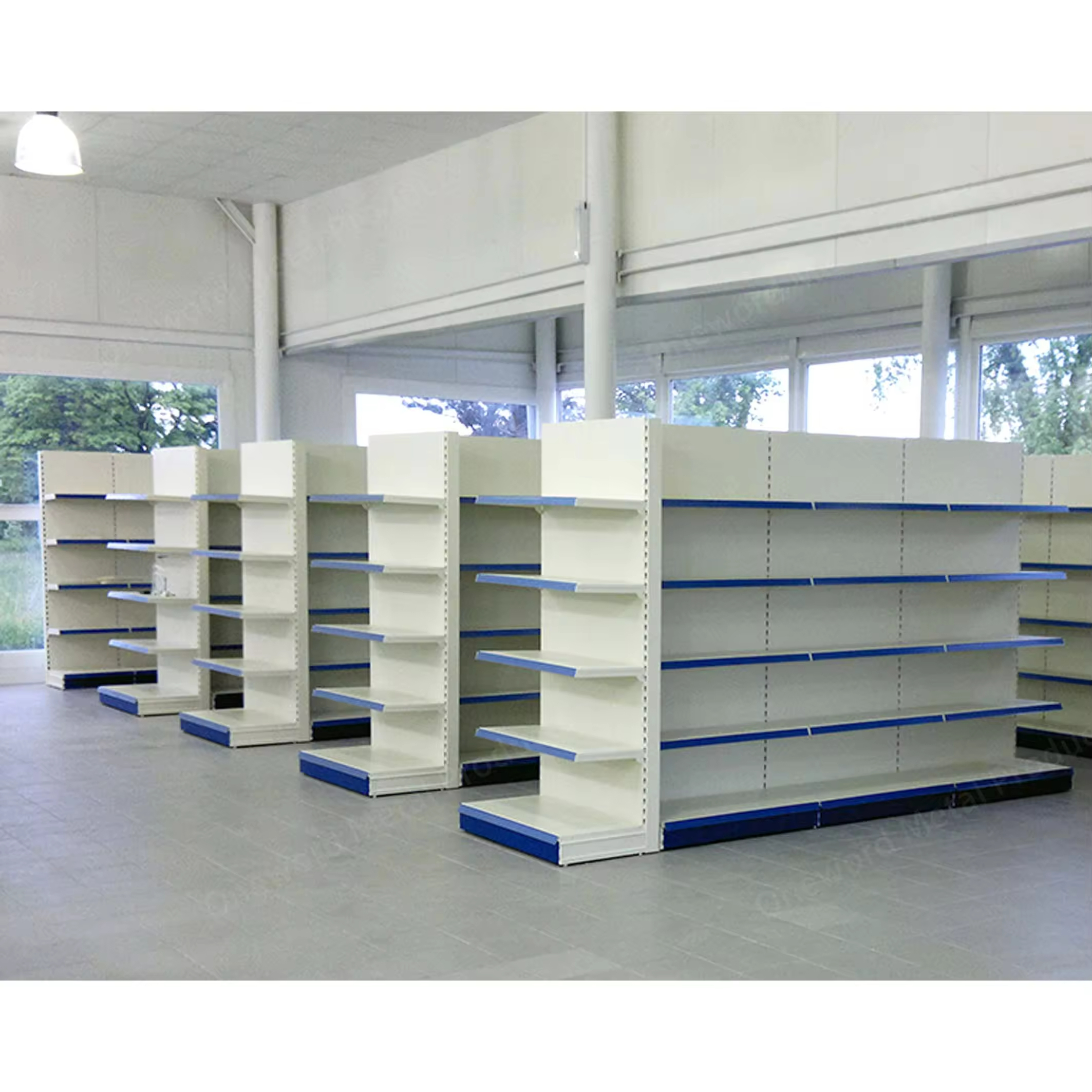 Supermarket Shelving Manufacturer Metal Boltless 5-tier Adjustable Shelf Height Double-sided Retail Display Rack Wholesale