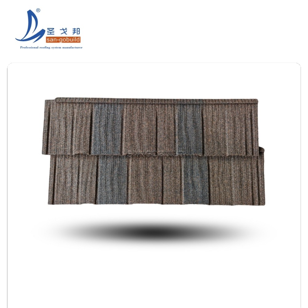 Classic Color Shake Shingle Interlocking Stone Coated Metal Roof Tile Types for Residential Building Material