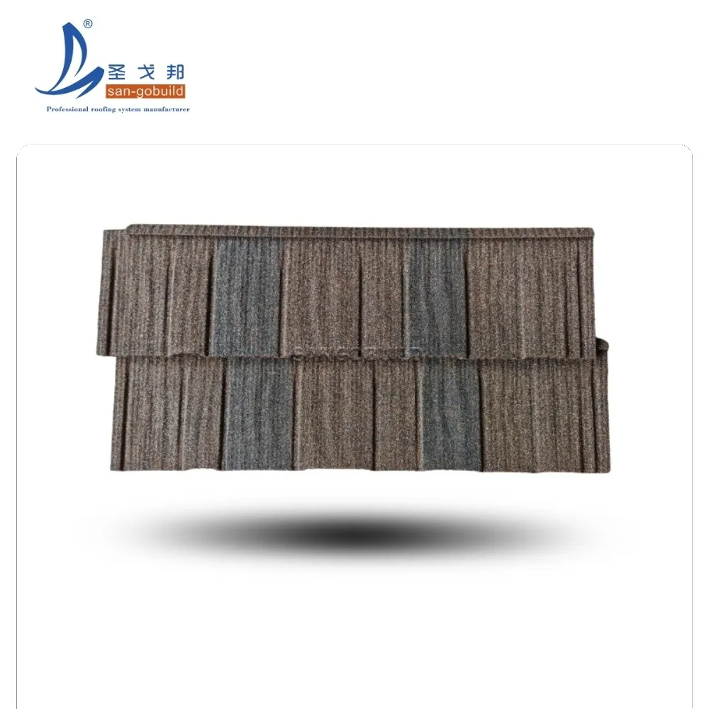 Classic Color Shake Shingle Interlocking Stone Coated Metal Roof Tile Types for Residential Building Material