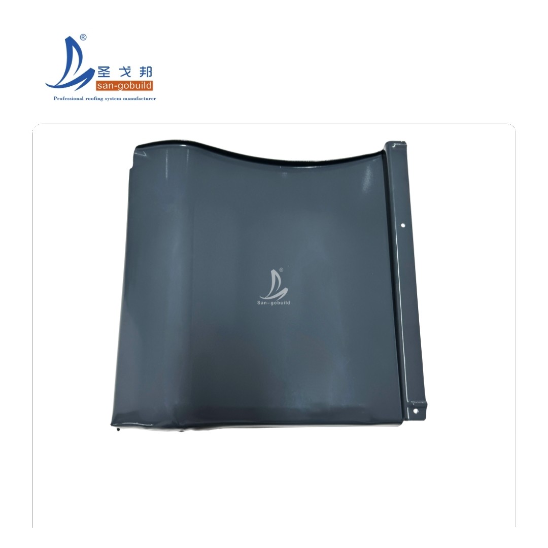Stylish Architectural Roof Tile Mirror Gray Japanese Kawara Design for High-End Villas