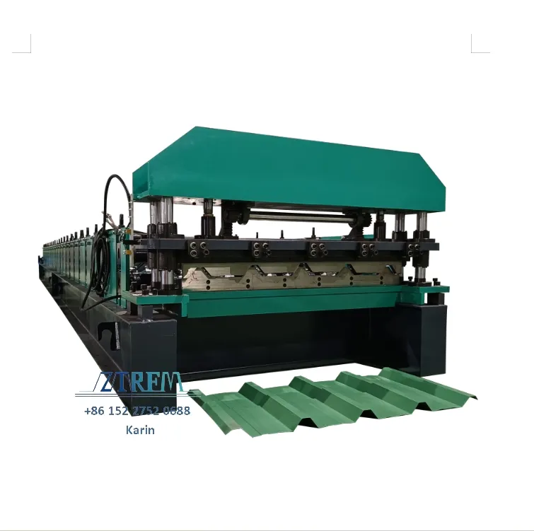 For TR5 IBR PBR Trapezoidal Roof Sheet Metal Tile Cold Metal-bending Roll Forming Machine Bearing High Productivity CE Trapezoidal tile+7.5kw+5.5kw+15 m/min