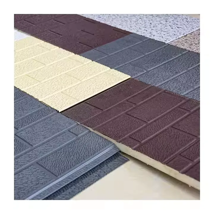 Self-Built House Eco-Friendly Villa Durable Roof Panel Polyurethane Sandwich Panels Exterior Wall Steel Carved Metal Plate 16mm+EPS Sandwich Panels