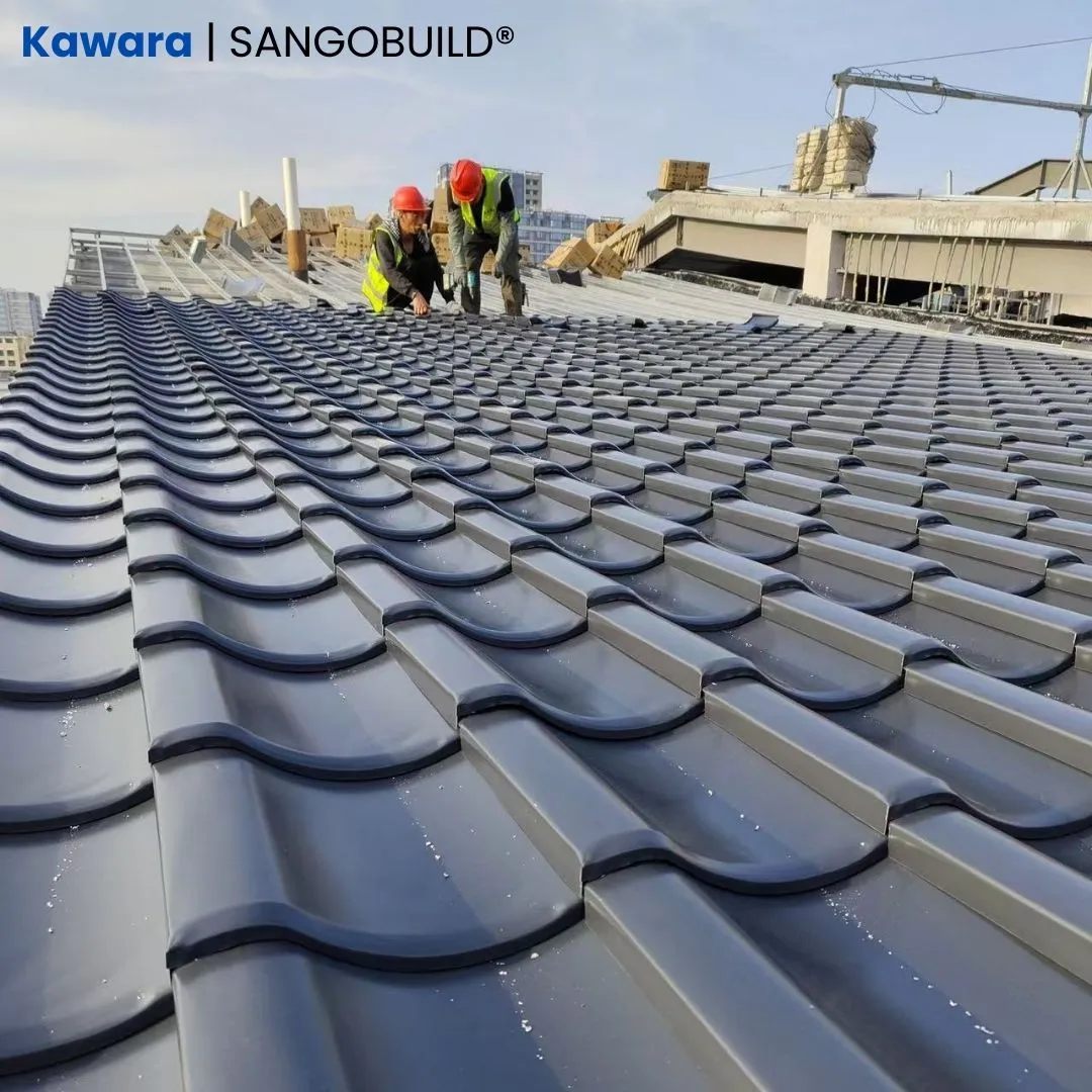 Al-Mg-Mn Alloy Metal Roof Tile 1.0mm Fluorocarbon Coating Japanese Style Roofing Sheets 1.0mm+Mirror Gray
