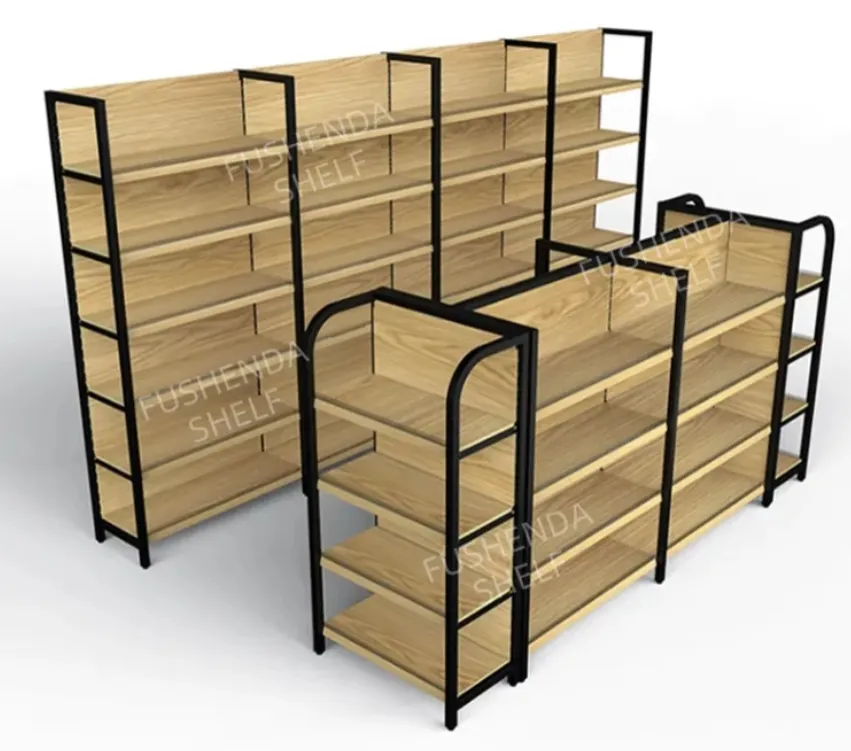 Wholesale Metal Iron Supermarket Racks Convenient Display Shelves for Retail Convenience Stores Schools Drugstores