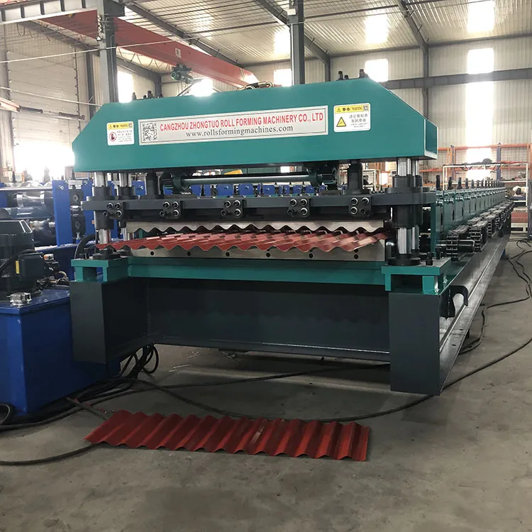 PLC Controlled Tile Corrugated Roofing Wall Iron Sheet Making Roll Forming Machine with Motor 15 m/min+2025News+5.5kw