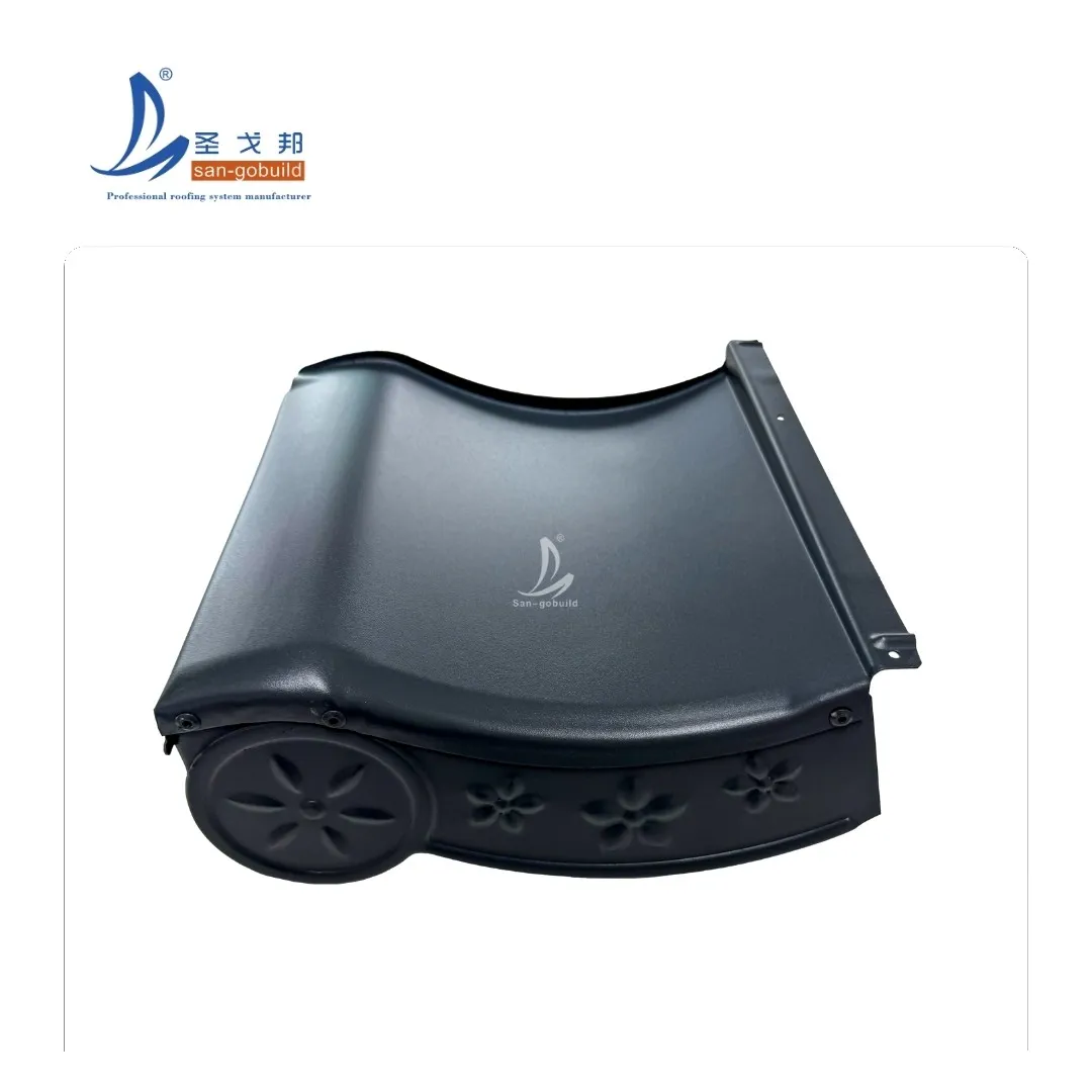 Curved Charcoal Gray Kawara Roof Tile Corrosion-Proof Metal Roofing Sheet for Pavilion Projects other+dark gray