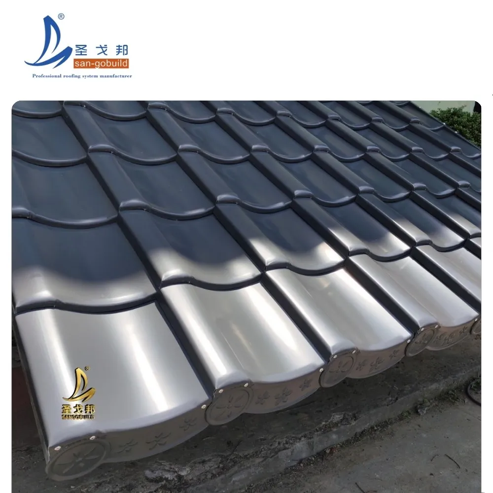 Modern Classic Curved Metal Roofing Tile Lightweight Structure for Historic Building Projects other+dark gray