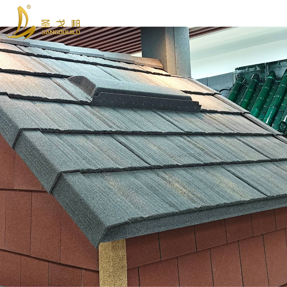 Interlock New Feature Building Materials Zink Roof Tiles Interlocking Stone Coated Metal Roofing Sheets