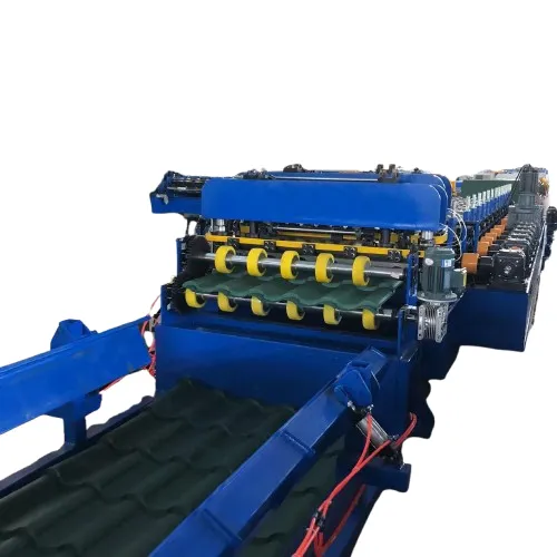Glazed Roll Forming Machine Tile Making Machinery Step Tile Roll Forming Machine 25 M/min+Glazed Roll Forming Machine+7.5KW