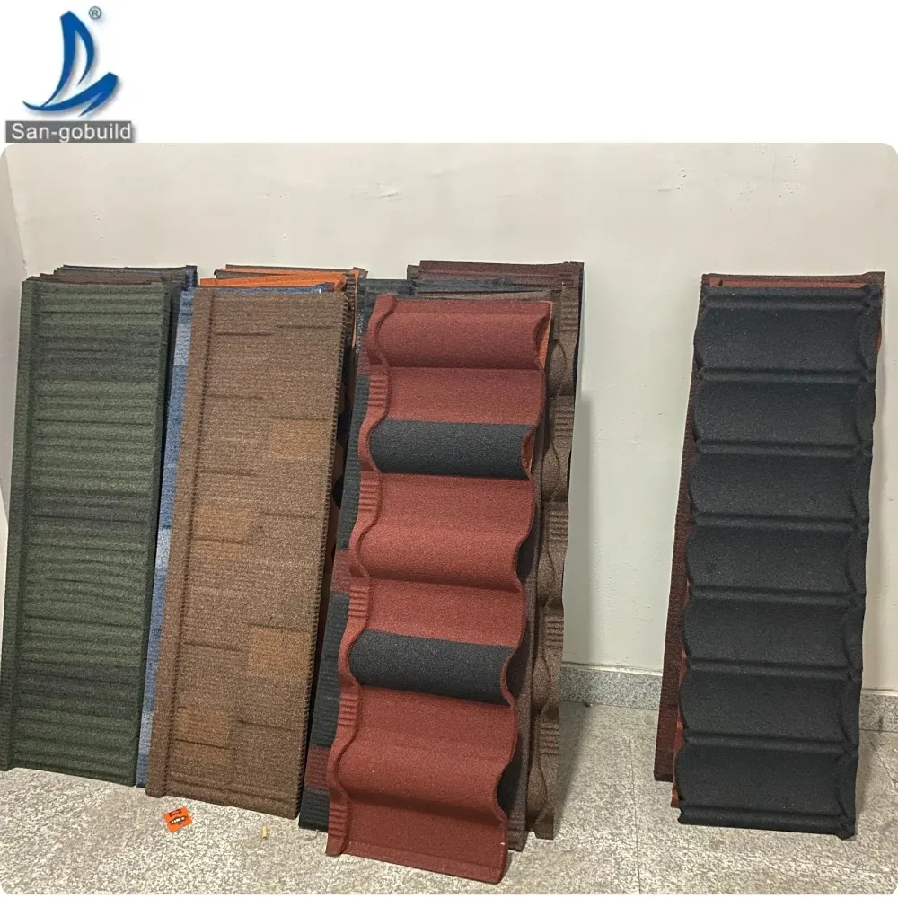 Rich Color Alu-zinc Roofing Sheet Factory Price Thailand Color Stone Coated Zinc Metal Roofing Tile stone coated