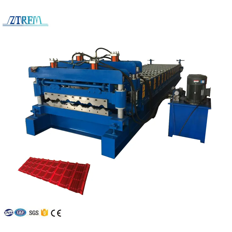 Customized Product Step Tiles Roll Forming Machines Galvanized Steel Roofing Sheet Press Machine 20 M/Min+10kw