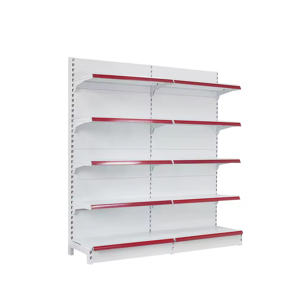 Boutique Store Display Shelf Multi-layer Light Metal Single-sided Supermarket Product Display Shelf Standard Shelving System