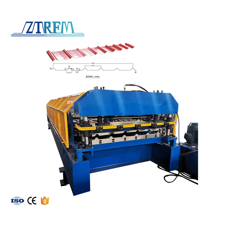 ZTRFM Irb Roof Sheets Making Machine Ibr Roof Sheeting Machine Trapezoidal Roof Tile Making Machine 15 m/min+Irb Roof Sheets Making Machine+11 kw