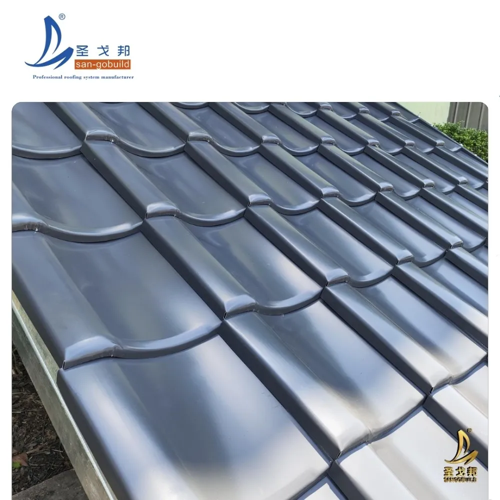 Rustproof Japanese-Inspired Roof Tile Aluminum Magnesium Roofing Panel for Decorative Use other+dark gray