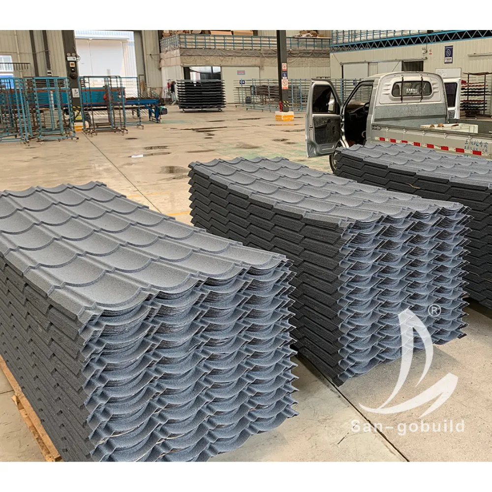 Long Span Aluminum Zink Stone Coated Roofing Sheets Easy-installed Big Size Roofing Shingles Metal Roof Tiles Multi-Color+0.25mm-0.5mm