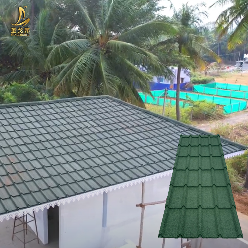 Kerala New Sun Roofing Materials Tiles Easy LONG SIZE Install Price Uganda Stone Chip Coated Metal Roof Tile