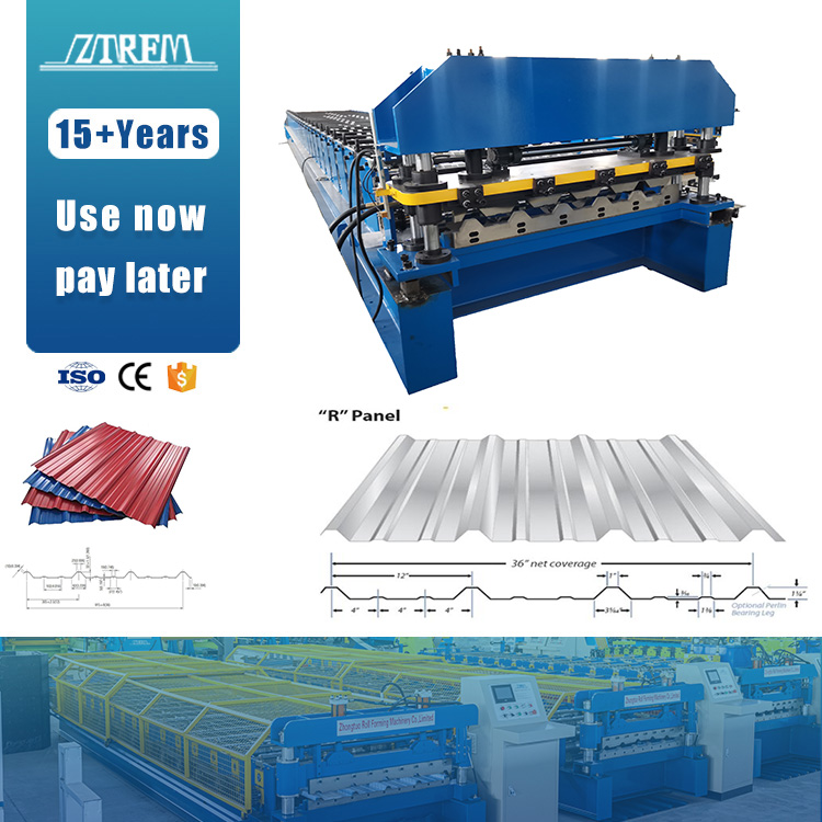 Trapezoidal Metal Roof Sheet Roll Forming Machine Popular PBR Iron Roofing Sheet Making Machine