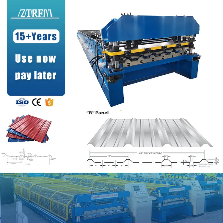Trapezoidal Metal Roof Sheet Roll Forming Machine Popular PBR Iron Roofing Sheet Making Machine ZT1220+11+30 m/min