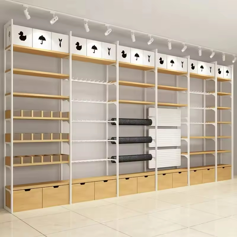 Retail Super Shelf with Light Box Can Be Free Design Drawings Customized Store Display Rack System