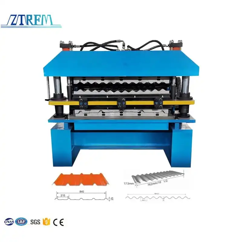 ZTRFM Double Layer Roof Panel Roll Forming Machine Roof Tile Machine Manufacturers 0-20m/min+5.5kw